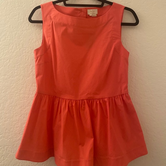 NWT  Kate Spade Peplum coral top - Picture 3 of 5